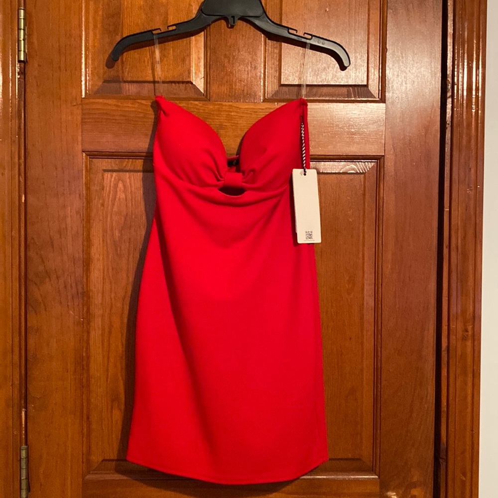 Iris Red Strapless Dress